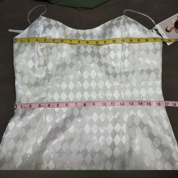 Jessica McClintock Gunne Sax Harlequin Formal Dress Vintage 90s Sz 13/14 Flawed - Picture 5 of 16